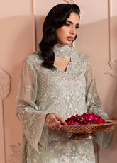 Murawwat By Lavish Premium Luxury Embroidered Chiffon 3 Piece Unstitched Suit LP25MLC D-08 MINT WHISPER